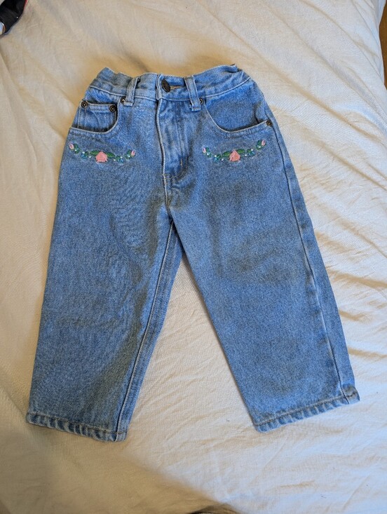 Nevada jeans Other - Vintage Nevada Light Wash Embroidered Rose Kid's Jeans 2 T Cotton